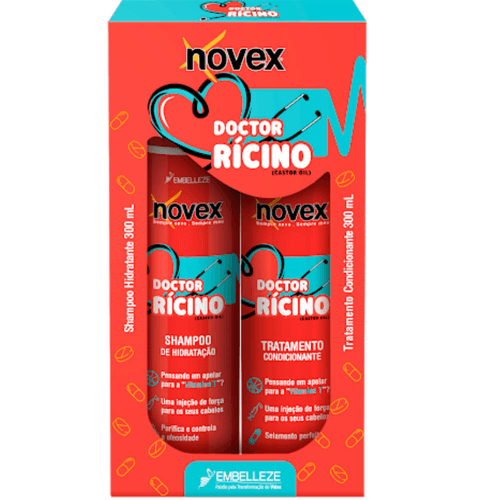 Kit Shampoo Hidratante + Tratamento Condicionante Vitay Novex Doctor Rícino 300ml Cada