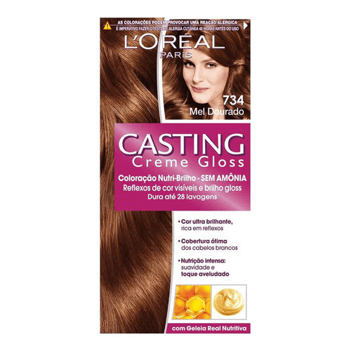 Tintura Tonalizante Casting Creme Gloss Kit Mel Dourado 734