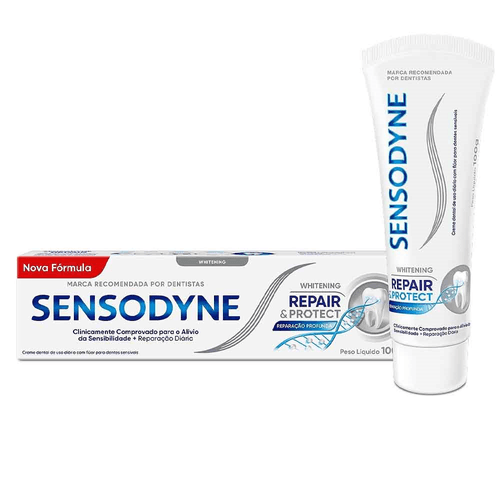 Creme Dental Whitening com Flúor Sensodyne Repair & Protect Caixa 100g