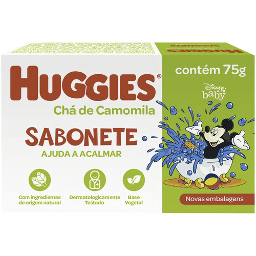 Sabonete Huggies Turma da Mônica Infantil Camomila e  Aloe Vera Caixa 75 g