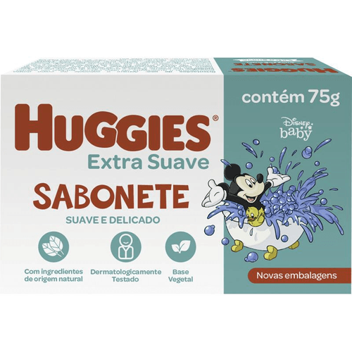 Sabonete em Barra Huggies Turma da Mônica Infantil Extra Suave Caixa 75 g