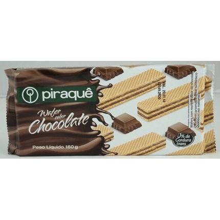 Biscoito Piraquê Wafer Chocolate 160 g