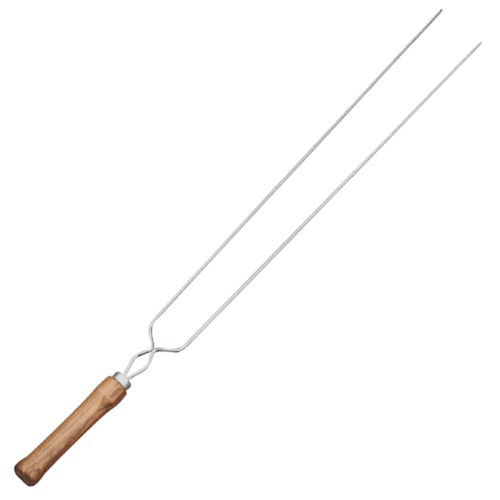 Espeto de Churrasco Mor Duplo com Cabo de Madeira 75cm