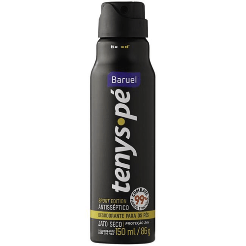 Desodorante Jato Seco para os Pés Antisséptico Baruel Tenys Pé Sport Edition Frasco 150ml Spray