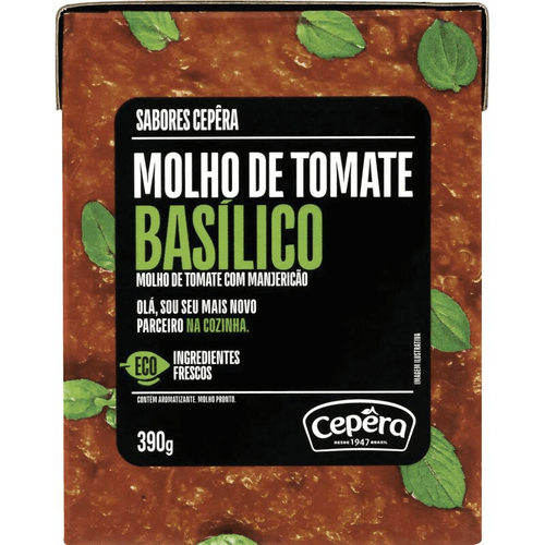 Molho de Tomate Basílico com Manjericão Sabores Cepêra Caixa 390g
