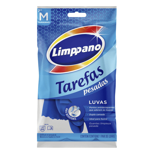 Luva para Tarefas Pesadas Azul Limppano M