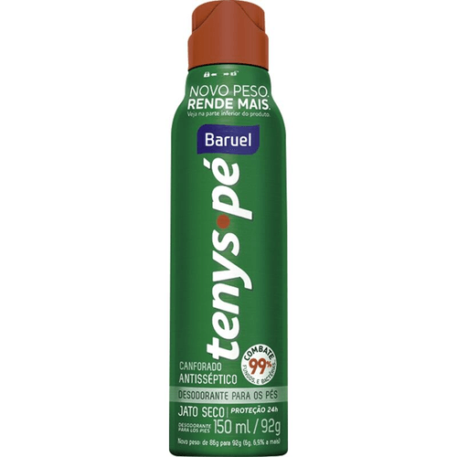 Antisséptico para Pés Tenys Pé Baruel Aerosol Jato Seco Canforado 86g