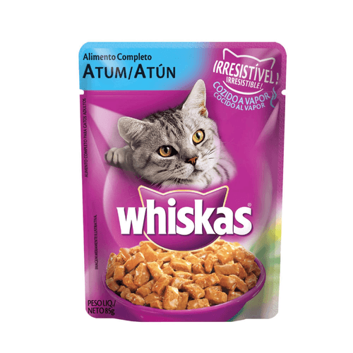 Alimento para Gatos Adultos Atum ao Molho Encorpado Refeição Completa Whiskas Sachê 85g