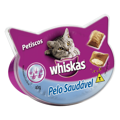 Petisco para Gatos Adultos Whiskas Pelo Saudável Pote 40g