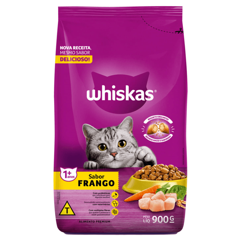 Alimento-Premium-para-Gatos-Adultos-Frango-Whiskas-Pacote-900g