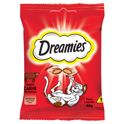 Petisco para Gatos Adultos Carne Tentadora Dreamies Pacote 40g