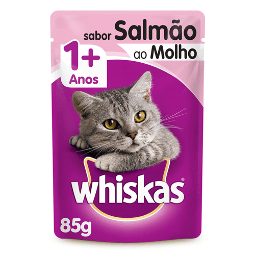 Alimento para Gatos Adultos Salmão ao Molho Encorpado Refeição Completa Whiskas Sachê 85g