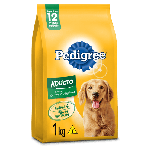 Alimento para Cães Adultos Raças Médias e Grandes Carne e Vegetais Pedigree Pacote 1kg