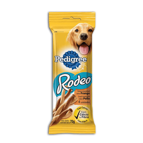 Petisco para Cães Adultos Carne Pedigree Rodeo Pacote 70g 4 Unidades