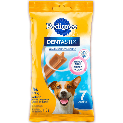 Petisco para Cães Adultos Raças Pequenas Pedigree Dentastix Pacote 110g 7 Unidades