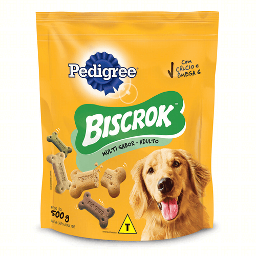 Petisco para Cães Adultos Leite, Cenoura, Fígado e Espinafre Pedigree Biscrok Multi Pouch 500g