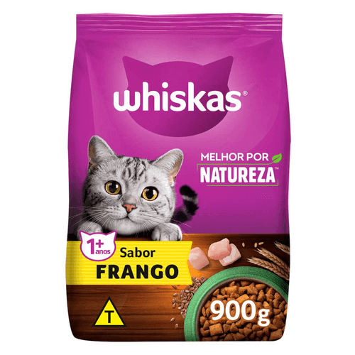 Alimento Premium Especial para Gatos Adultos Frango Whiskas Melhor por Natureza Pacote 900g