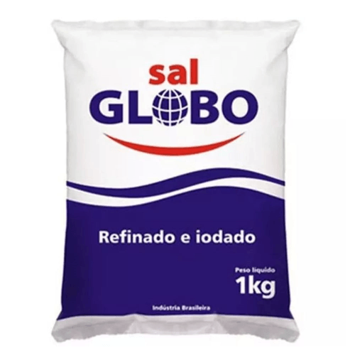 Sal refinado Globo Tradicional Pacote 1 Kg