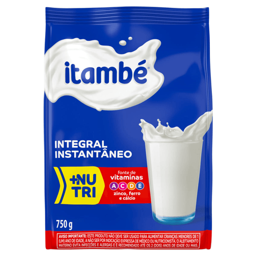 Leite em Pó Instantâneo Integral Itambé +Nutri Pacote 750g