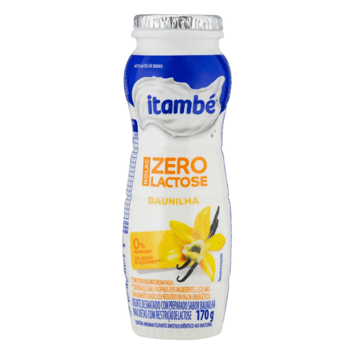 Iogurte Desnatado com Preparado Baunilha Zero Lactose para Dietas com Restrição de Lactose sem Adição de Açúcar Itambé Nolac Frasco 170g