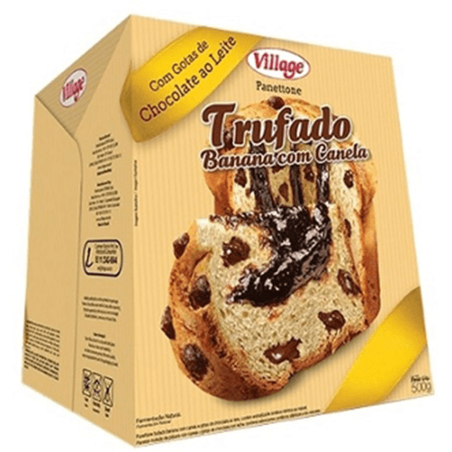 Panetone Village Gotas de Chocolate Banana e Canela 500g