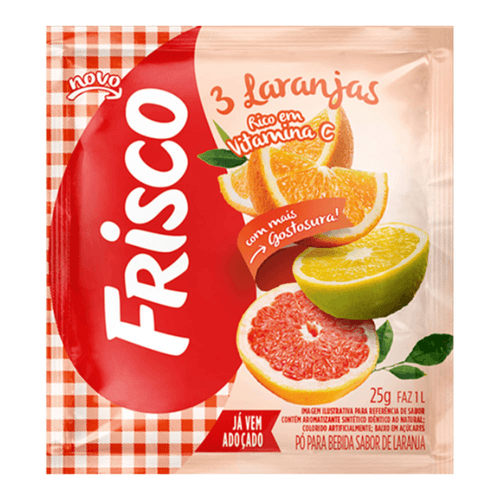 Refresco em Pó Frisco 3 Laranjas 25g