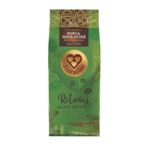 Café Torrado e Moído Papua Nova Guiné 3 Corações Rituais Regiões do Mundo Pacote 250g