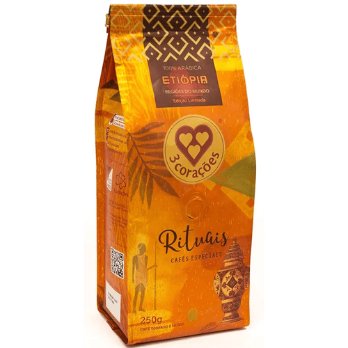 Café em Pó 100% Arábica 3 Corações Rituais Etiópia 250g