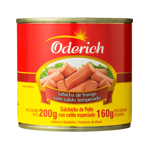 Salsicha Oderich Frango com Caldo Temperado 160g Lata