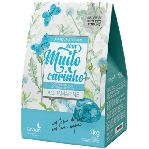 Lava Roupas em Pó Com Muito Carinho Aquamarine 1Kg