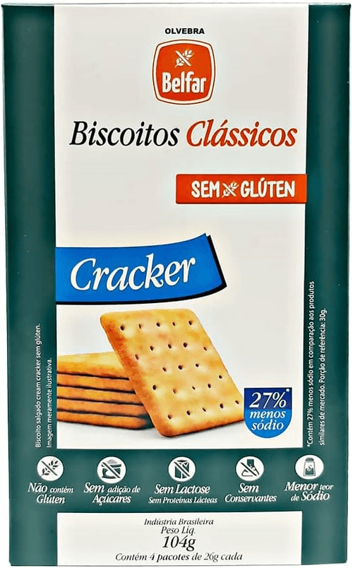 Biscoito Salgado Belfar Cracker Caixa 104 g