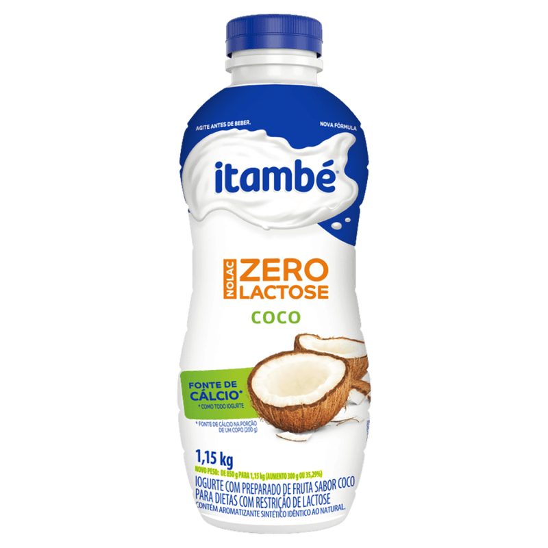 Iogurte-Parcialmente-Desnatado-com-Preparado-de-Fruta-Coco-Zero-Lactose-para-Dietas-com-Restricao-de-Lactose-Itambe-Nolac-Garrafa-115kg