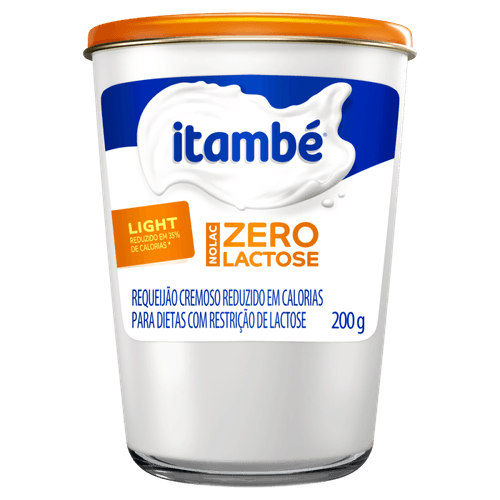 Requeijão Cremoso Light Zero Lactose para Dietas com Restrição de Lactose Itambé Nolac Copo 200g