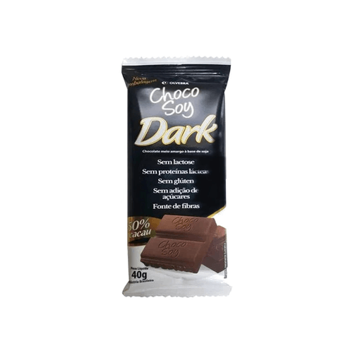 Chocolate A Base De Soja Meio Amargo Choco Soy Dark | Sem Açúcares | Sem Lactose 40g