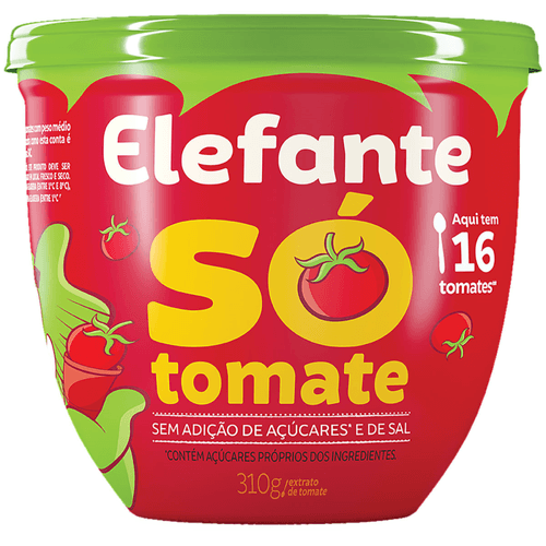 Extrato Tomate Elefante Só Tomate Pote 310g