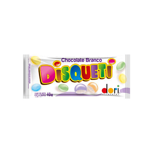 Confeito Dori Disqueti Chocolate Branco 40g