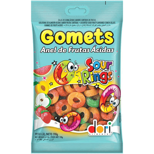 Bala de Goma Dori Gomets Anel de Frutas Ácidas 200g