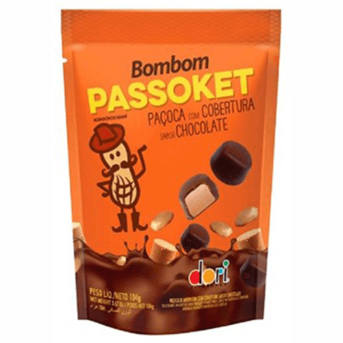 Bombom Passoket Poçoca com Cobertura de Chocolate 104g