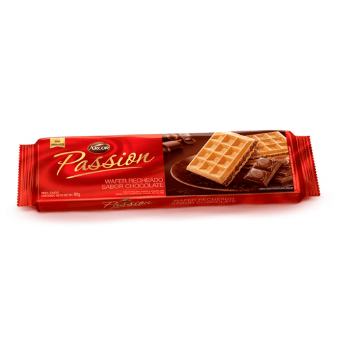 Biscoito Wafer Passion Chocolate Arcor Pacote 80g