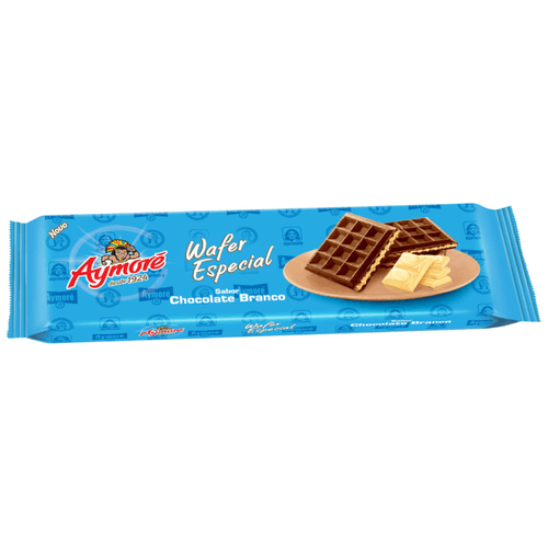 Biscoito Wafer  Especial Aymoré Chocolate Branco Pacote 80g