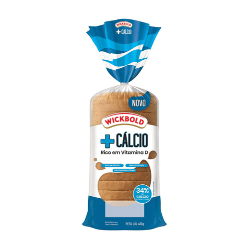 Pão de Forma 100% Integral Rico em Vitamina D Wickbold + Cálcio Pacote 400g