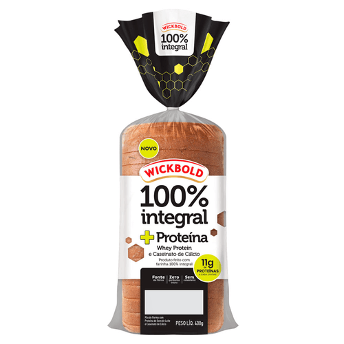 Pão de Forma 100% Integral Wickbold + Proteína Whey & Caseinato Pacote 400g