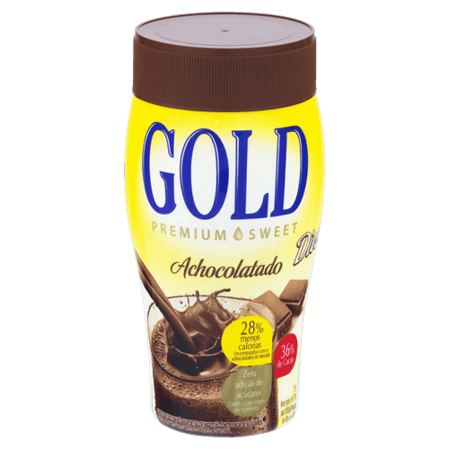 Achocolatado em Pó Diet para Dietas de Ingestão Controlada de Açúcares Gold Premium Sweet Pote 200g