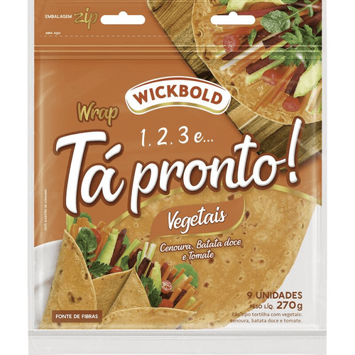 Pão tipo Tortilha Wrap WICKBOLD Vegetais Pacote 270g