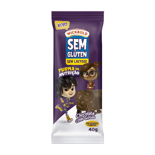 Minibolo Chocolate com Gotas sem Glúten Zero Lactose Turma da Nutrição Wickbold Pacote 40g