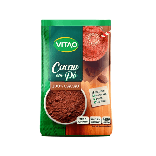 100% Cacau em Pó Zero Sódio Zero Açúcar Vitao Pacote 100g