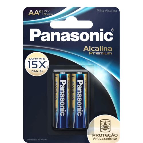 Pilha Alcalina Aa Panasonic Premium 2 Unidades 1,5v