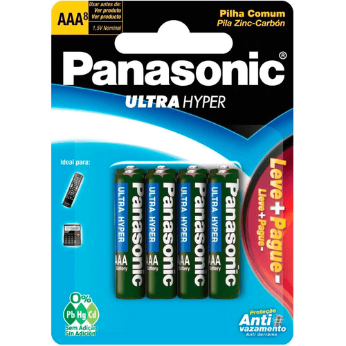 Pilha Panasonic Palito Aaa C/8 Leve+pague-