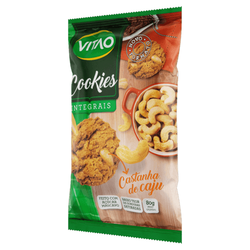 Biscoito Cookie Integral Castanha-de-Caju Vitao Pacote 80g