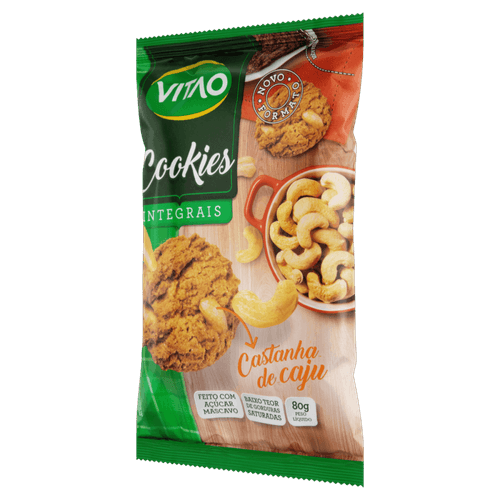 Biscoito Cookie Integral Castanha-de-caju Vitao Pacote 80g